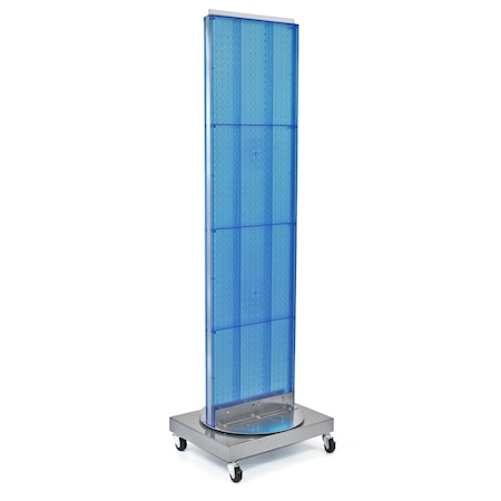 Azar Displays Two-Sided Pegboard Floor Display on Revolving Wheeled Base. Spinner Rack Stand. 700253-BLU